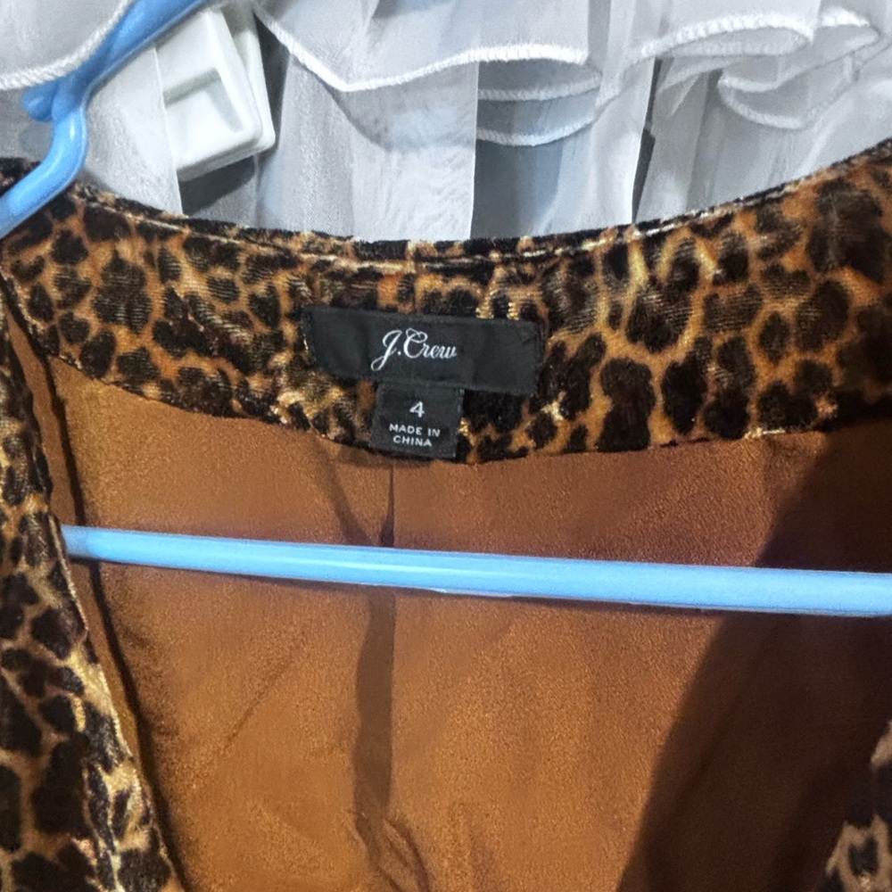 J. Crew Brown Leopard Long Sleeve Dress - Picture 2 of 2